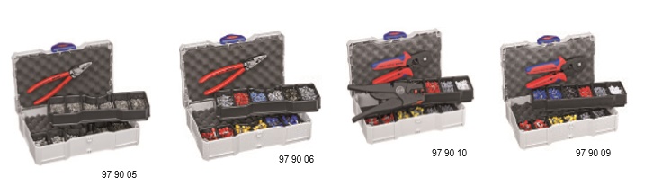 KNIPEX, KN-979001, Набор кабельных наконечников с инструментом для опрессовки 97 90 01